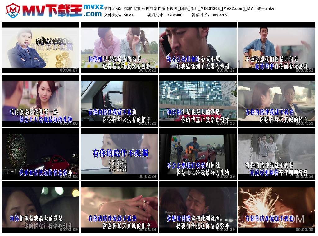 姚歌飞翔-有你的陪伴就不孤独_国语_流行_MD401303